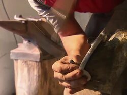 blacksmith, hooves, hammer, nail, hands Stock Footage