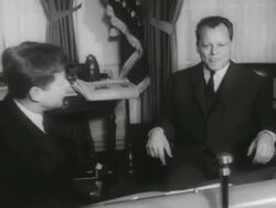 Mayor Willy Brandt meets with President Kennedy Stock Footage