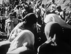Female workers on a construction site in China (1950s?) Stock Footage