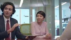 Dynamic Footage of Multi-Ethnic Business People in a Meeting - c Stock Footage