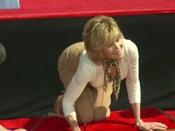 Jane Fonda at Jane Fonda Hand And Footprint Ceremony Presented By The 2013 TCM Classic Film Festival 4/27/2013 in Hollywood, CA.(Footage by WireImage Video/Getty Images Entertainment Video) Stock Footage