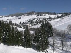 Todtnauberg in winter at Schwarzwald / Todtnau, Baden Wurttemberg, Germany  Stock Footage
