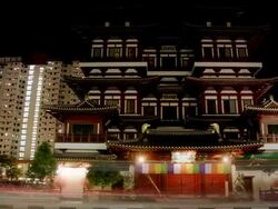 Buddha Tooth Relic Temple Night Stock Footage