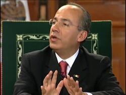 In an interview with The Associated Press CEO Tom Curley, Mexican President Felipe Calderon said Mexico is making progress in its war against the cartels and hopes to to win the war against the world's most powerful drug gangs before his term ends in 2012. Instructional Video