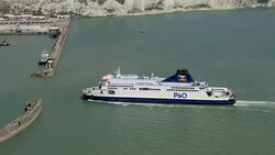 Aerials of Cross Channel Ferries and Dover Ferry Port News Clip