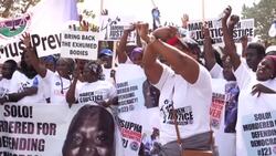 CLEAN : Gambians rally seeking dictator's trial for murder rights abuses News Clip