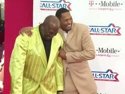 Darryl Dawkins (L) and Robert Horry at the T-Mobile Magenta Carpet At The 2011 NBA All-Star Game at Los Angeles CA. (Footage by WireImage Video/GettyImages) Stock Footage