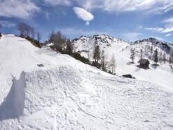 Snowboarder Jumps Stock Footage