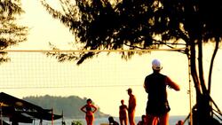 Volleyball silhouette Stock Footage