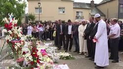 CLEAN : Muslims pay tribute to Father Jacques Hamel News Clip