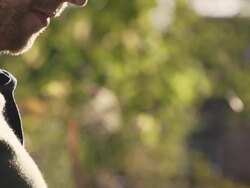 HD: Man Typing A Text Message Outdoor Stock Footage