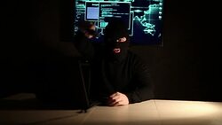 Terrorist warning about his actions video Stock Footage