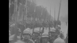 Troops march in late 1920s/early 1930s News Clip