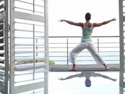 Home Yoga Practice Stock Footage