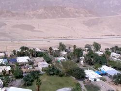 Aerial Grofit in the Arava, Grofit, Negev, City in the desert, Israel Stock Footage