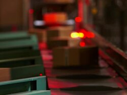 Parcel Scanner Station in Distribution Center Stock Footage