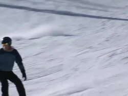 Snowborder in a ski slope Stock Footage