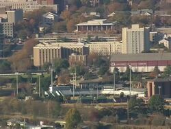 WS AERIAL Shot of University of South Carolina / South Carolina, United States Stock Footage