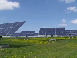 HD Solar Park in Spring Time Lapse Stock Footage