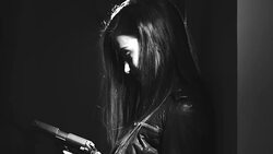 Sexy woman holding gun Stock Footage