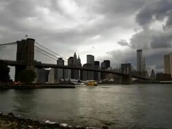 Brooklyn Bridge - Clouds Time Lapse Stock Footage
