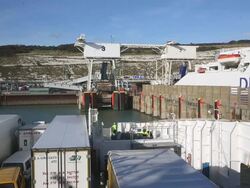 Ferries Cross The Channel From Calais Stock Footage