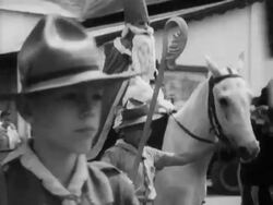 St. Nicholas visits a school Stock Footage