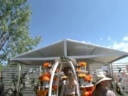 ATMOSPHERE - event location at Seventh Annual Veuve Clicquot Polo Classic at at Liberty State Park on May 31, 2014 in Jersey City, New Jersey Stock Footage