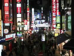 MS T/L  People walking on street at night / Shibuya, Tokyo, Japan Stock Footage