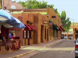 MS, Street scene, Santa Fe, New Mexico, USA Stock Footage