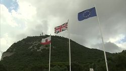 Flags flying on Gibraltar News Clip