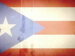 The Puerto Rican Flag - Grungy Old Film Loop Stock Footage