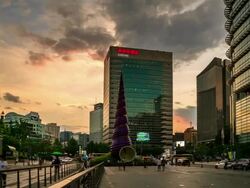 City With Cloudscape Stock Footage