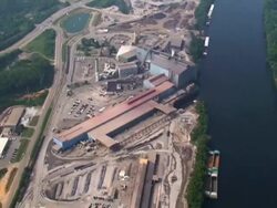 Aerial Video Steel Plant Stock Footage