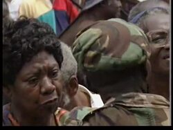 SIERRA LEONE: CHAOTIC SCENES AS WOULD BE REFUGEES TRY TO BOARD BOAT News Clip