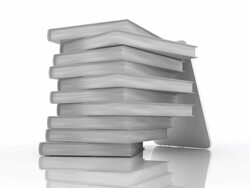 Books and tablet computer Stock Footage