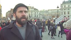 Vox Pop Protester at Women's March London News Clip