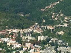 AERIAL, View of Privas, Rhone-Alpes, France Stock Footage