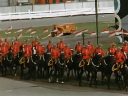 1956 MS Royal Canadian Mounted Police show at Canadian National Exhibition, Winter Haven, Florida, USA Stock Footage