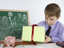 boy and a successful business plan Stock Footage