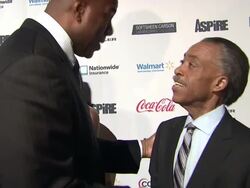 Earvin Magic Johnson and Reverend al Sharpton at  "ASPiRE" Television Network Launch Event Stock Footage