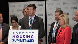 Don Iveson, Mayor of Edmonton, during the Affordable Housing Summit 2016 Stock Footage