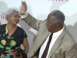 Hank Aaron at 'The Butler' New York Premiere in New York, NY, on 8/5/13. (Getty Images Entertainment Video) Stock Footage