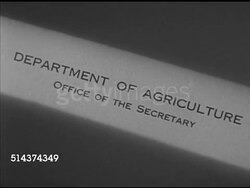 1952: SECRETARY OF AGRICULTURE: MS Title, President-Elect Dwight D. Eisenhower in hallway w/ Ezra Benson, posing w/ wall BG, flashes flashing from photograph camera flash bulbs, MS 'Ike' shaking hands w/ Ezra Benson. Instructional Video