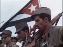 Cuban propaganda film covering the history of the Communist revolution and the aftermath Stock Footage