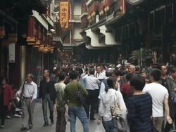 Busy asian street Stock Footage