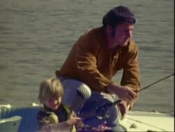 Lee Roy Yarbrough and Family at the Lake Stock Footage
