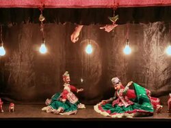 Traditional Rajasthan puppet show, Delhi, India Stock Footage