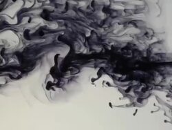 Black ink squirting and dispersing in turbulent pattern of swirls Stock Footage