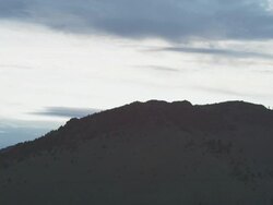 "WS View of high mountain desert forest and mountain in Central Oregon at dusk / Bend, Oregon, United States " Stock Footage